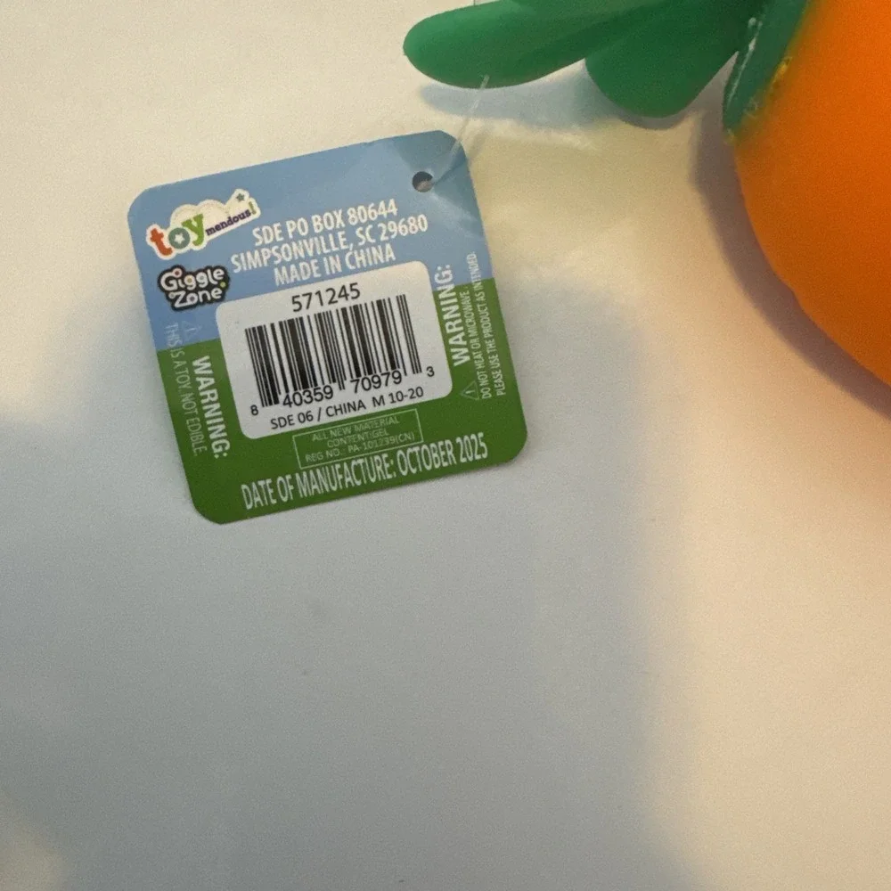 Sunny Days Jumbo Squeezy Easter Carrot Orange Squishy Squish Sensory Fun - Picture 3 of 4